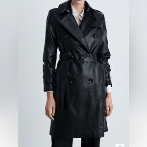 Mango Black Belted Women's Trench Coat
